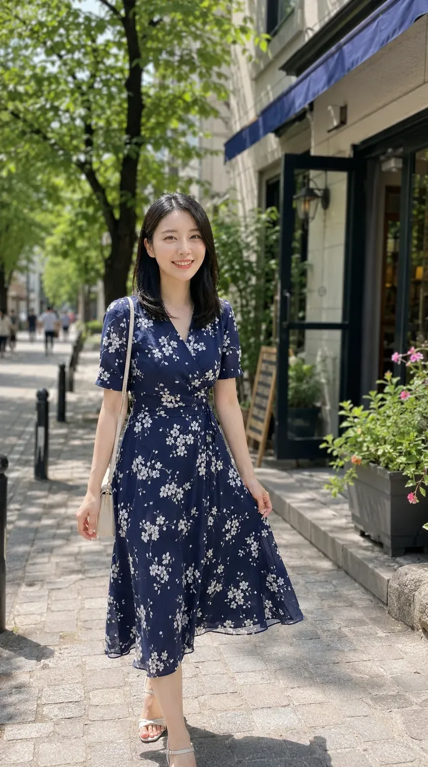 街を歩く私服姿のあおい
